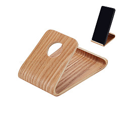 Wooden Mobile Phone Holders, Universal Portable Cell Phone Stand Holder, BurlyWood, 10x7.35x5.5cm(AJEW-WH0270-142A)