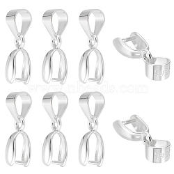 8Pcs 925 Sterling Silver Pendants, Ice Pick & Pinch Bails, with 925 Stamp, Silver, 16mm, Hole: 5mm, Pin: 0.5mm(STER-ME0001-09)