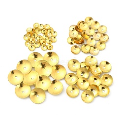 400Pcs 4 Styles Iron Bead Cones, Disc, Golden, 4~10x1mm, Hole: 1mm(IFIN-YW0003-14)