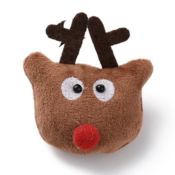 Christmas Theme Wool Cloth Brooches, with Iron Pins, for Backpack Clothes, Deer, 74.5x68x38mm