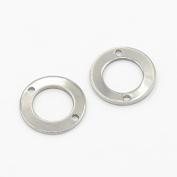 304 Stainless Steel Slice Links, Donut, Stainless Steel Color, 13x1mm, Hole: 1mm