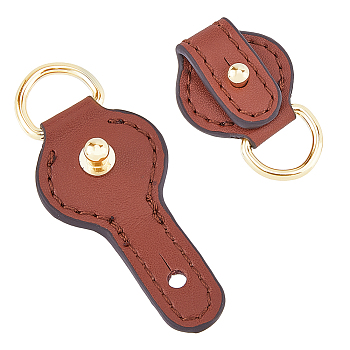 Detachable Leather Bag D Ring Connector, for Protecting Original Bag Suspension Clasp from Abrasion, Saddle Brown, 6.6x2.8x1.1cm, Hole: 4mm