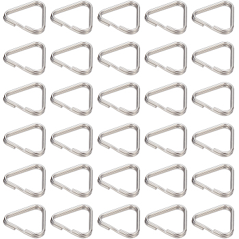 100Pcs 304 Stainless Steel Adjuster Triangle Double Buckles, Fit For Top Drilled Beads, Webbing, Strapping Bags, Stainless Steel Color, 14x15x2mm, Inner Diameter: 12x13mm, 100pcs/box