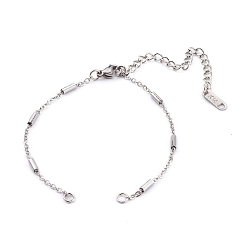 304 Stainless Steel Cable Chains Bracelets Making, with Lobster Claw Clasps and Jump Rings, Stainless Steel Color, 6-1/4 inch(15.8cm)