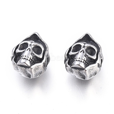 Antique Silver Skull 304 Stainless Steel Beads