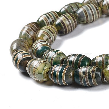 Tibetan Style dZi Beads Strands(TDZI-E005-01O)-3