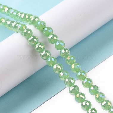 Electroplate Opaque Solid Color Glass Beads Strands(X-GLAA-E036-10C)-2