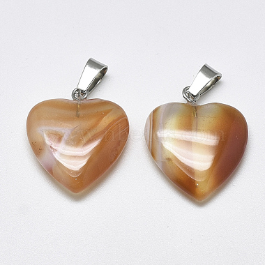 Natural Banded Agate/Striped Agate Pendants(G-T122-24F)-2