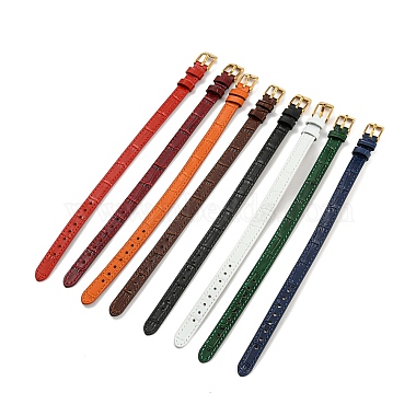 Mixed Color Leather Watch Band