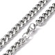 Non-Tarnish 201 Stainless Steel Cuban Link Chain Necklace with 304 Stainless Steel Clasps for Men Women(NJEW-M194-01C-P)-3