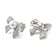 Bowknot Brass Micro Pave Clear Cubic Zirconia Stud Earrings(EJEW-A040-08P)-2