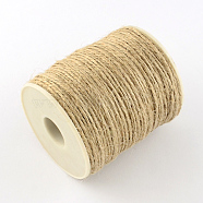 Jute Cord, Jute String, Jute Twine, for Jewelry Making, Tan, 1~2mm, about 109.36 yards(100m)/roll(OCOR-R036-01)
