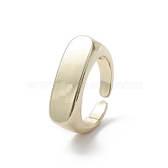 Rack Plating Brass Open Cuff Rings, Blank Rectangle Signet Rings, Real 18K Gold Plated, US Size 7 1/2(17.7mm)(RJEW-K257-28G)