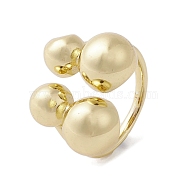 Brass Adjustable Rings, Round, Real 18K Gold Plated, US Size 7 3/4(17.9mm)(RJEW-K257-66G)