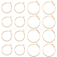 16Pcs 2 Size Brass Hoop Earrings, Golden, 29.5~34x25~30x5.5mm, Pin: 0.6mm, 8Pcs/size(KK-BC0011-07)
