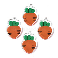 Translucent Acrylic Pendants, Double-Faced Printed, Carrot, Chocolate, 18x26.5x2mm, Hole: 2mm(TACR-N013-008)