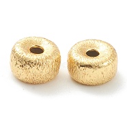 Brass Beads, Long-Lasting Plated, Flat Round, Real 18K Gold Plated, 6x4mm, Hole: 1.2mm(KK-P198-04A-G)