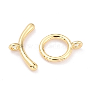 Rack Plating Brass Toggle Clasps, Long-Lasting Plated, Ring, Real 18K Gold Plated, Ring: 14x10.5x1.5mm, Hole: 1.6mm, Bar: 18x9x2mm, Hole: 1.6mm(KK-B036-09G)