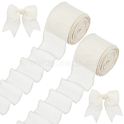 10 Yards Burlap Ribbons, for Gift Wrapping, Wedding Party Decor, Old Lace, 2-1/2 inch(63mm)(SRIB-WH0026-11A)