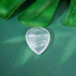 Natural Quartz Crystal Teardrop Decorations, Reiki Stones for Home Office Desktop Feng Shui Ornament, 45x35mm(PW-WG72051-03)