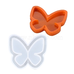 Food Grade Silhouette Silicone Tray Molds, Resin Casting Coaster Molds, For UV Resin, Epoxy Resin Craft Making, Butterfly, 60x68x10mm(PW-WG36305-04)