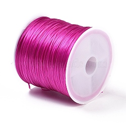 30M Elastic Crystal Thread, Jewelry Beading Cords, For Stretch Bracelet Making, Fuchsia, 0.8mm, about 32.81 Yards(30m)/Roll(EW-G011-01E)