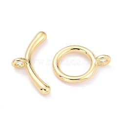 Rack Plating Brass Toggle Clasps, Long-Lasting Plated, Ring, Real 18K Gold Plated, Ring: 14x10.5x1.5mm, Hole: 1.6mm, Bar: 18x9x2mm, Hole: 1.6mm(KK-B036-09G)