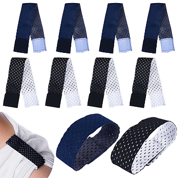 8Pcs 2 Colors Cloth Jersey Sleeve Bands, Soccer Softball Sleeve Ties, Mixed Color, 190x25x1mm, 4pcs/color
