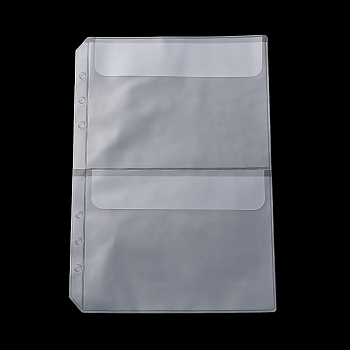 PVC Storage Bag with Pencil Chain Case, White, 212x150x0.5mm, Inner Diameter: 98.5x134mm