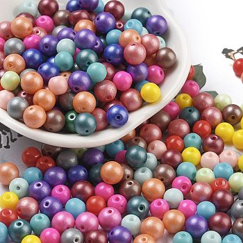 Baking Paint Glass Seed Beads, Round, Mixed Color, 6mm, Hole: 0.9mm, about 1500pcs/pound