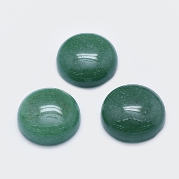 Natural Green Aventurine Cabochons, Half Round, 19.5~20x6~7mm