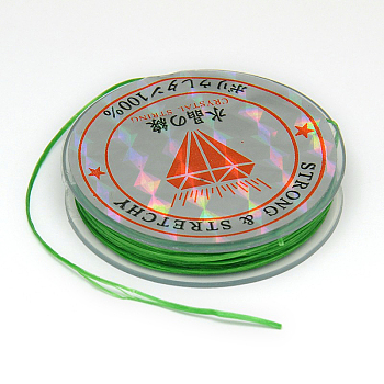 Flat Elastic Crystal String, String Cord Crystal Threads, Green, 0.8mm, about 10.93 yards(10m)/roll