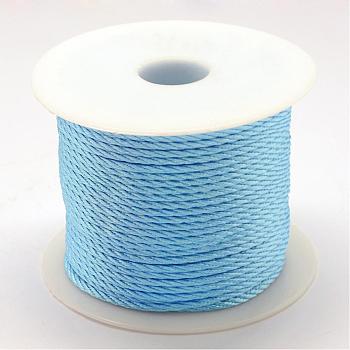 Braided Nylon Thread, Cornflower Blue, 2mm, about 54.68 yards(50m)/roll