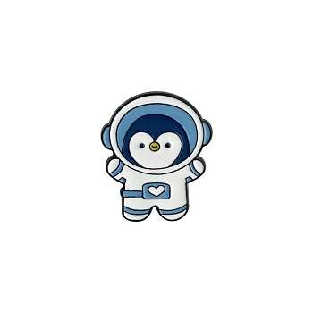 Spaceman Enamel Pin, Alloy Brooch for Backpack Clothes, Penguin, 30x25mm