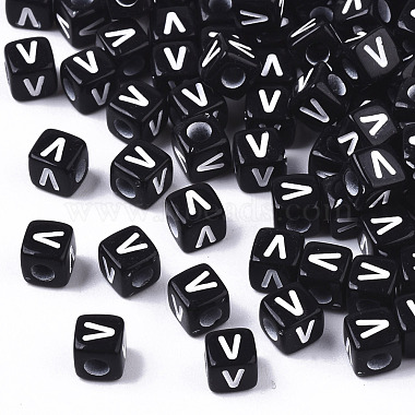 Black Cube Acrylic Beads