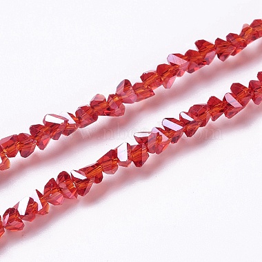 3mm Red Triangle Glass Beads