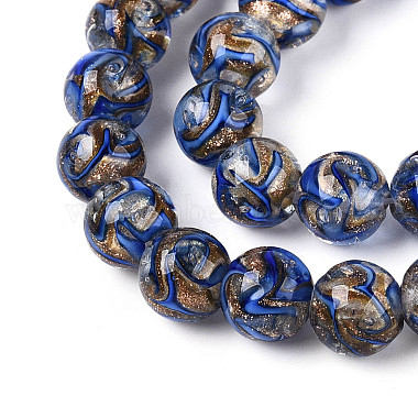 Handmade Gold Sand Lampwork Beads Strands(LAMP-T023-31B)-3