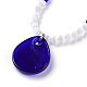 Lampwork Teardrop  with Evil Eye Pendant Necklaces(NJEW-JN03486)-3