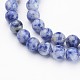 Brins de perles de jaspe de tache bleue naturelle(X-GSR6mmC036)-2
