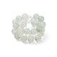 Natural Green Aventurine & Glass Braided Beaded Stretch Ring for Women(RJEW-JR00546-01)-1