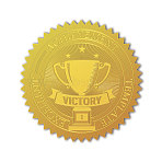 Plastic Self Adhesive Gold Foil Embossed Stickers, Medal Decoration Sticker, Trophy, 5x5cm, 4pcs/sheet(DIY-WH0211-367)