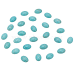 80Pcs Craft Findings Dyed Synthetic Turquoise Gemstone Flat Back Cabochons, Oval, Medium Turquoise, 14x10x5mm(TURQ-HY0001-05)