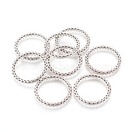 Tibetan Style Linking Rings, Circle Frames, Lead Free and Cadmium Free, Rondelle, Antique Silver, 35.5x35.5x3.5mm(TIBEB-LF10804YKG-AS-LF)