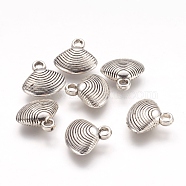 CCB Plastic Pendants, Shell Charms, Antique Silver, 17x17x5mm, Hole: 3mm(CCB-J030-27AS)