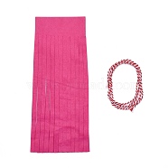 Paper Tassel Banner, with Cotton Cord, Hot Pink, 335mm(AJEW-WH0007-01M)