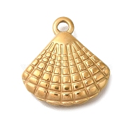 Ion Plating(IP) 304 Stainless Steel Pendants, Shell Shape Charm, Golden, 16.5x16x2.5mm, Hole: 1.8mm(STAS-M075-12G)