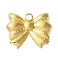 304 Stainless Steel Pendants, Bowknot Charm, Real 18K Gold Plated, 12.5x15.5x2.5mm, Hole: 2mm(STAS-Z074-02G-06)