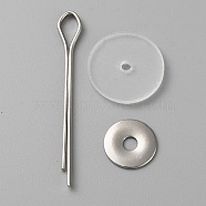 Doll Rotatable Joints Accessories, for DIY Crafts Toys Teddy Bear Making, with Plastic Discs, Iron Washers & Pins, Platinum, 42x6.5x1.5mm, 10 sets/bag(DIY-WH0502-91C)