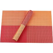 PVC Cup Mat, Table Mat, Rectangle, Orange Red, 450x300x1mm(AJEW-WH0017-21A)