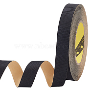 25 Yards Self-adhesion Polyester Ribbon, Hair Band Making Accessories, Black, 7/8 inch(22mm)(OCOR-WH0078-149B)